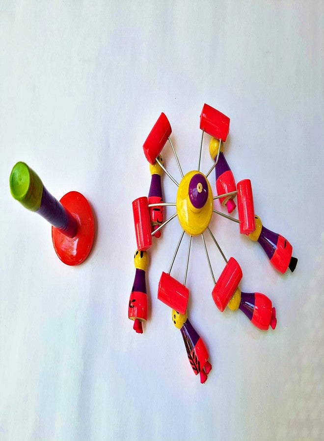 Prime Choice Toys Prime Choice Wooden Traditional Merry Go Round Toy for Kids, Balancing Toy for Kids, Wooden Balancing Toy, Carousel Toy for Kids, Merry Go Round Toy for Babies (Pack of 1) - Image 5